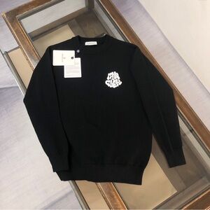 MONCLER black round-neck knitted sweater